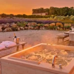 Terre di Vulci hot tub at sunset 150x150